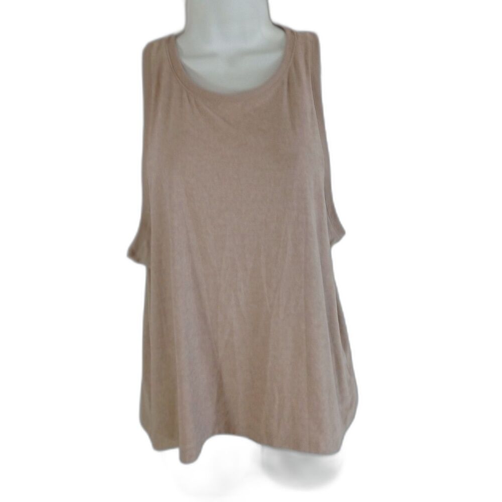 Beyond Yoga Tank Top Beige Sleeveless Round Neck Sz L  Yoga Workout Basic.